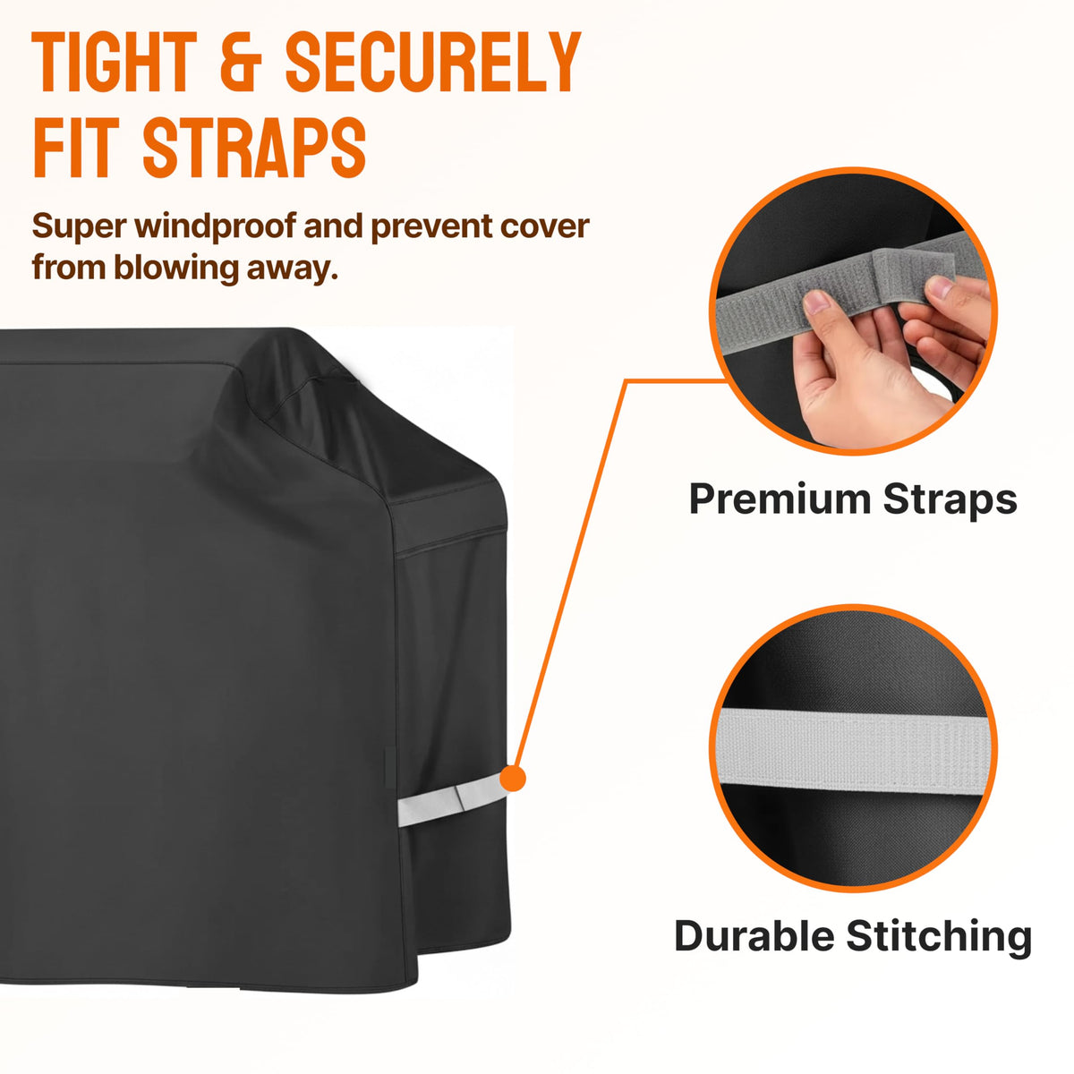 COMFY LIME Lime Grill Cover wind-straps keep cover secure in gusts