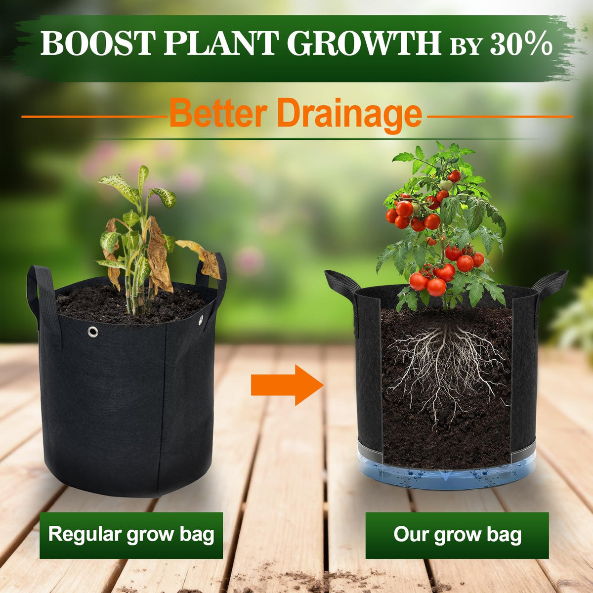 ComfyKit grow bags suitable for indoor and outdoor gardening
