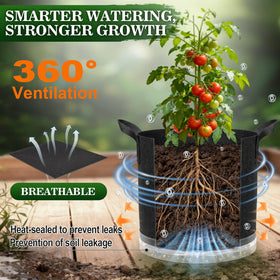 ComfyKit grow bags showing rigid PP stand for stable relocation