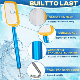 ComfyKit aluminum pole offers lightweight handling during routine pool cleaning.