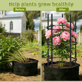 ComfyKit adjustable 3-tier design adapts to plant growth for longer-lasting support.