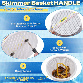 ComfyKit multi-use pool tool supports debris removal and lid lifting around the skimmer well.