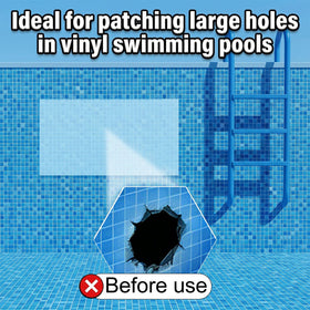 ComfyKit pool liner patch on inflatable pool demonstrates versatile repair options.