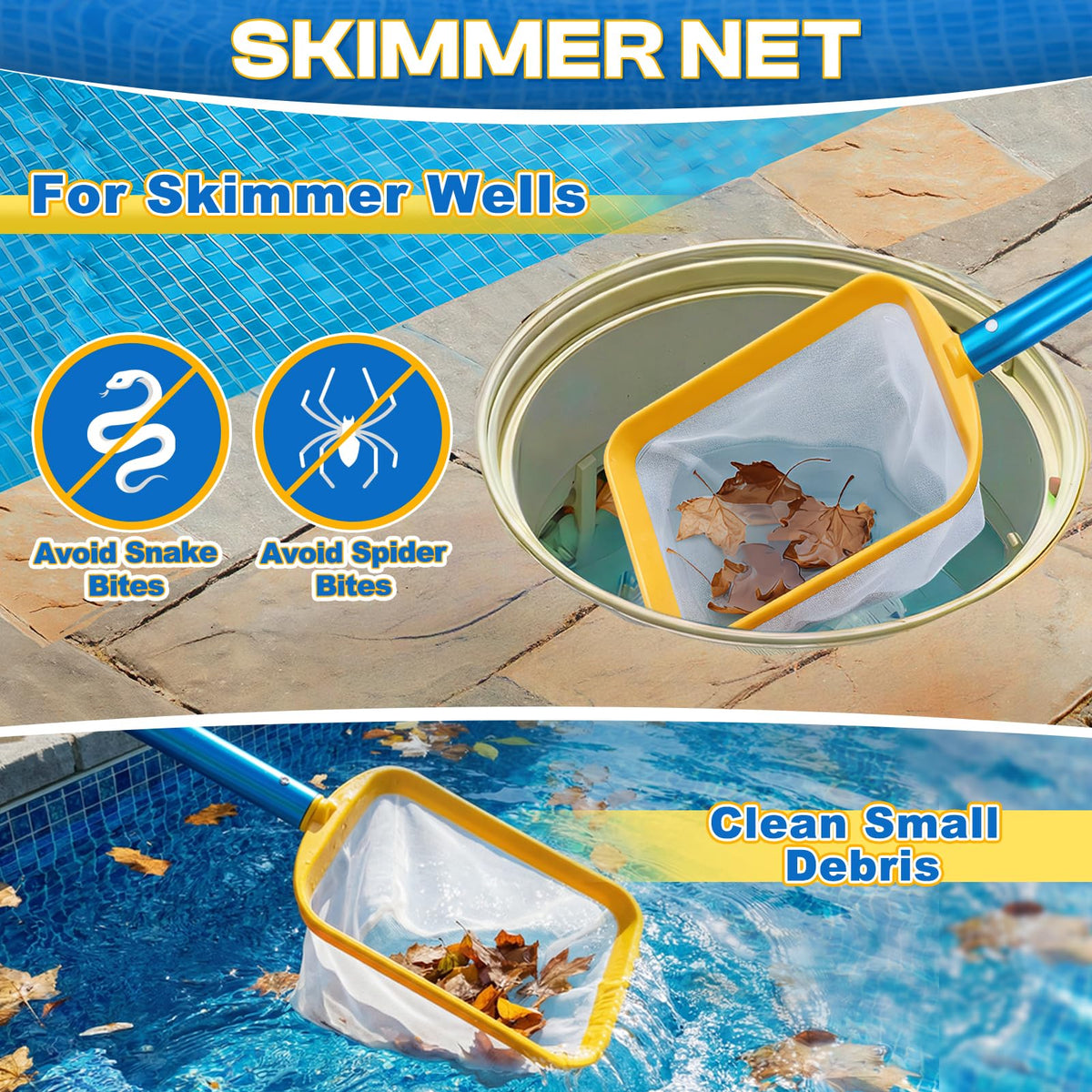 ComfyKit skimmer basket lift helps empty baskets without bending.