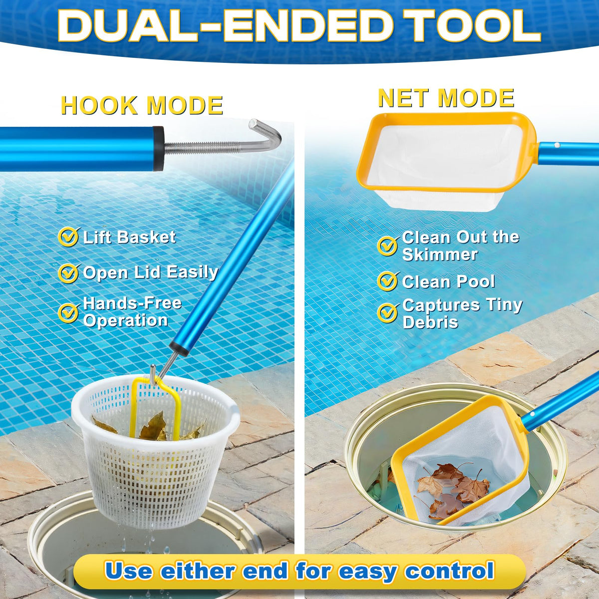 ComfyKit stainless-steel hook provides durable grip for lifting debris and opening lids.
