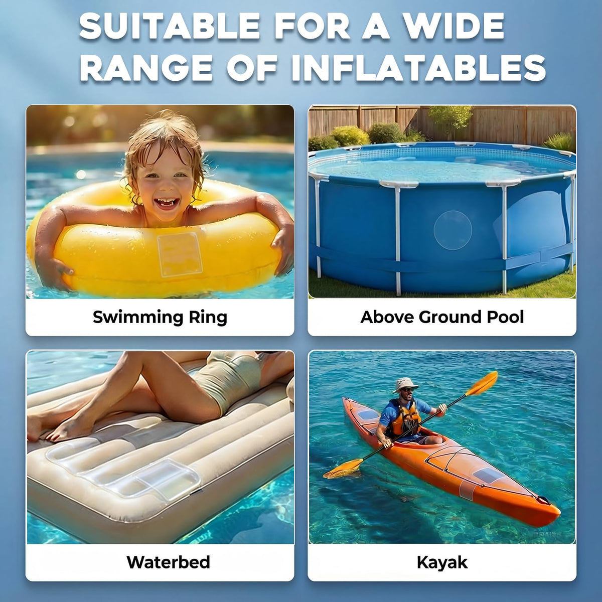 ComfyKit waterproof patch kit close-up highlights sturdy TPU material and clean edge adhesion.