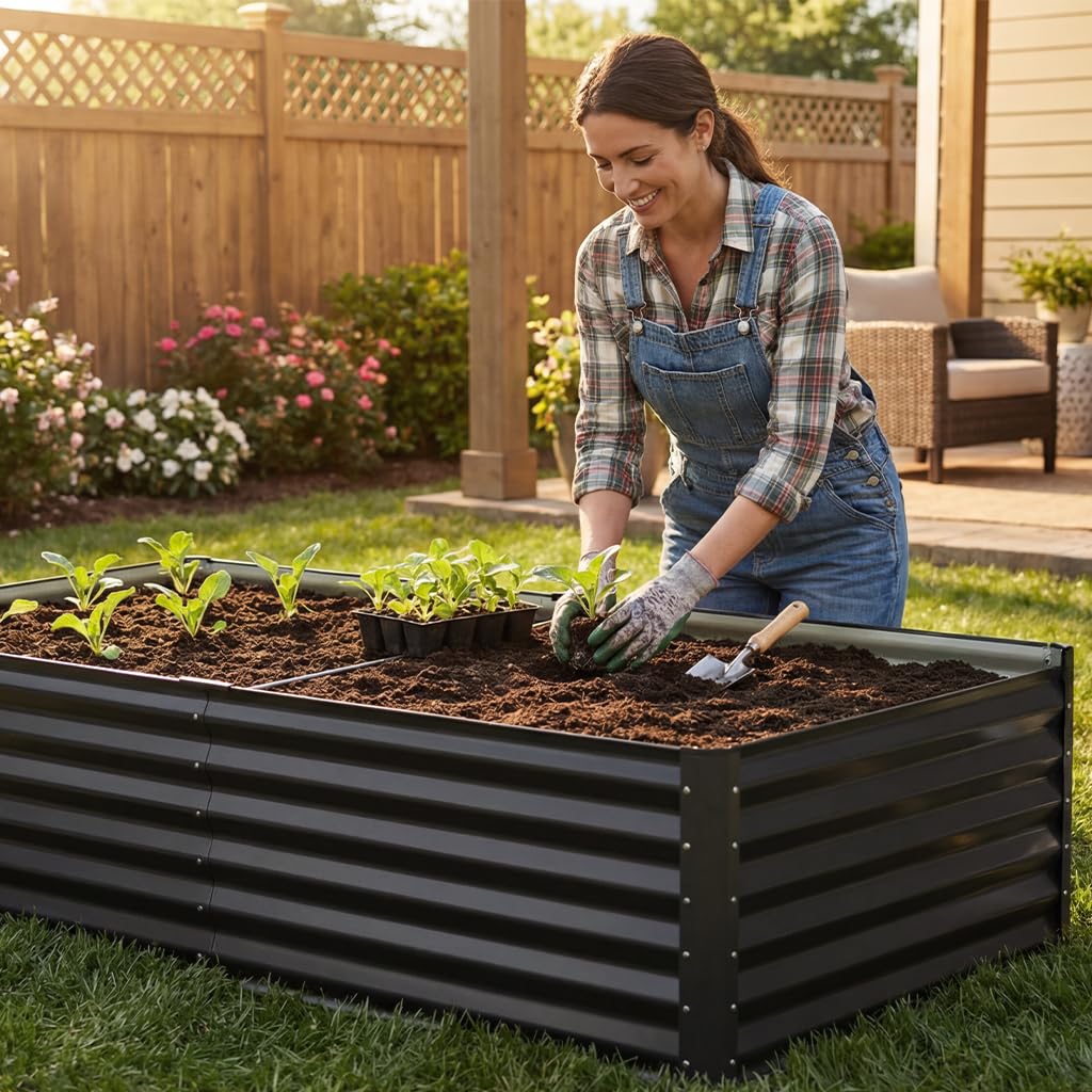 COMHOMA deep planting space supports thriving vegetables and herbs