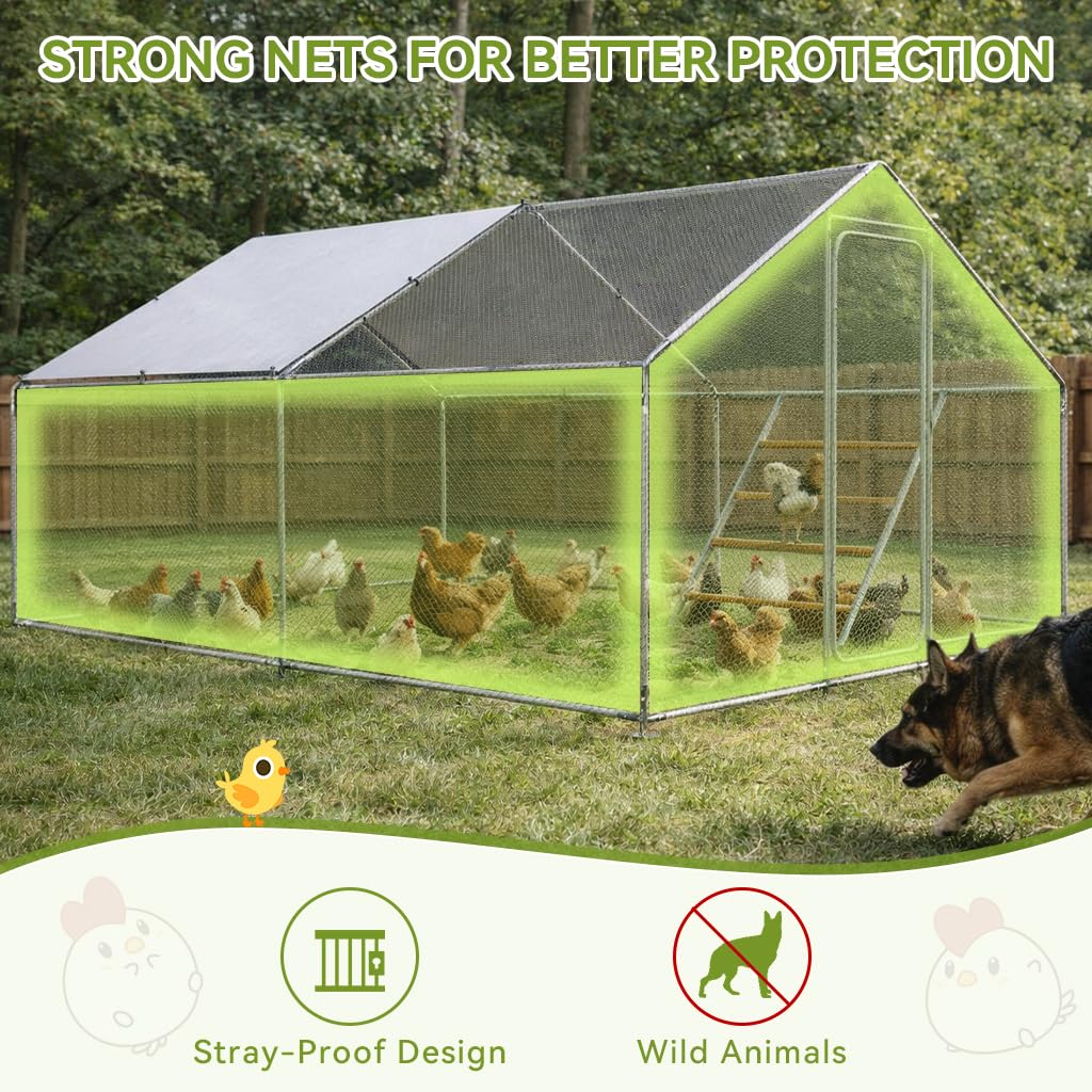 COMHOMA outdoor poultry cage provides safe roaming space.