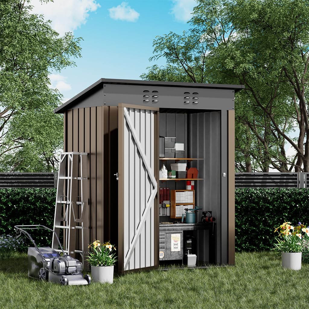 COMHOMA shed lockable door for secure tool storage and safety