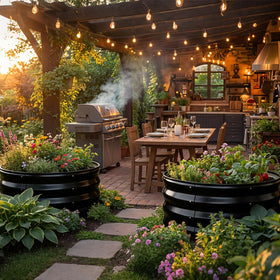 COMHOMA two-pack raised garden beds set for outdoor planting versatility.