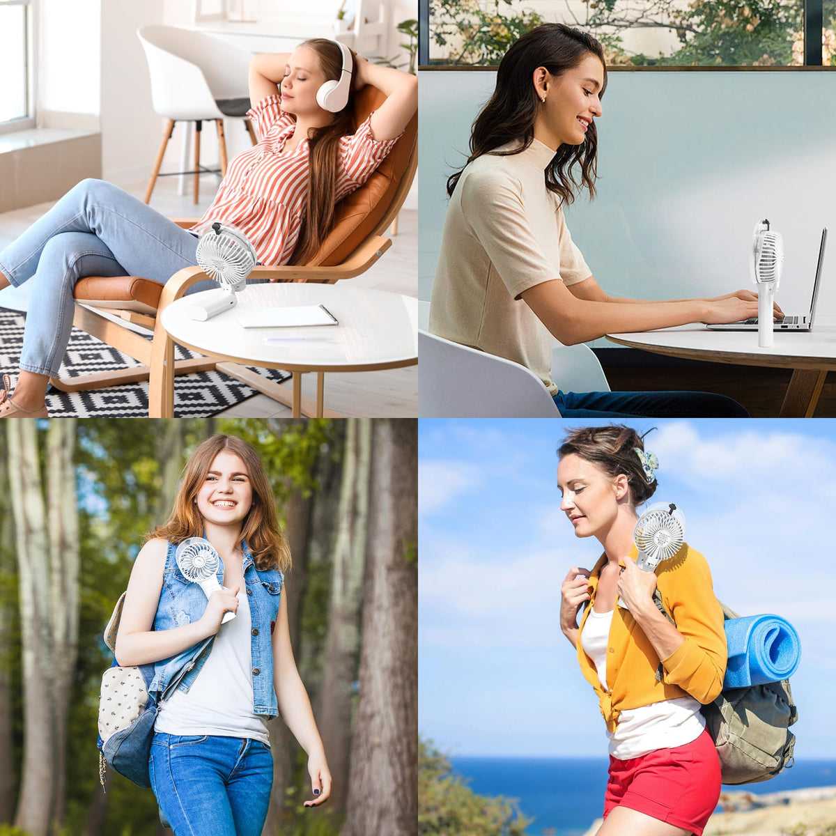 COMLIFE 3000mAh rechargeable battery powers extended outdoor cooling sessions.
