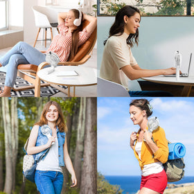 COMLIFE 3000mAh rechargeable battery powers extended outdoor cooling sessions.
