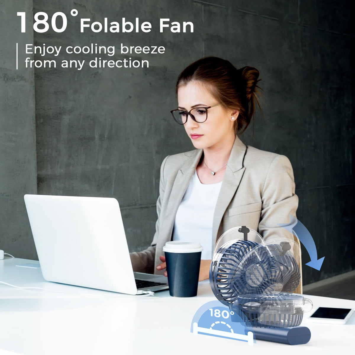COMLIFE 3000mAh battery powers all-day cooling.