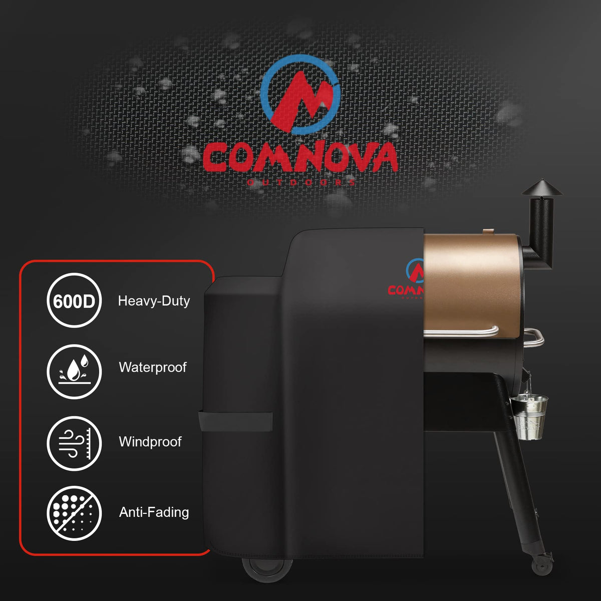 Comnova adjustable Velcro straps demonstrate secure fit against winds