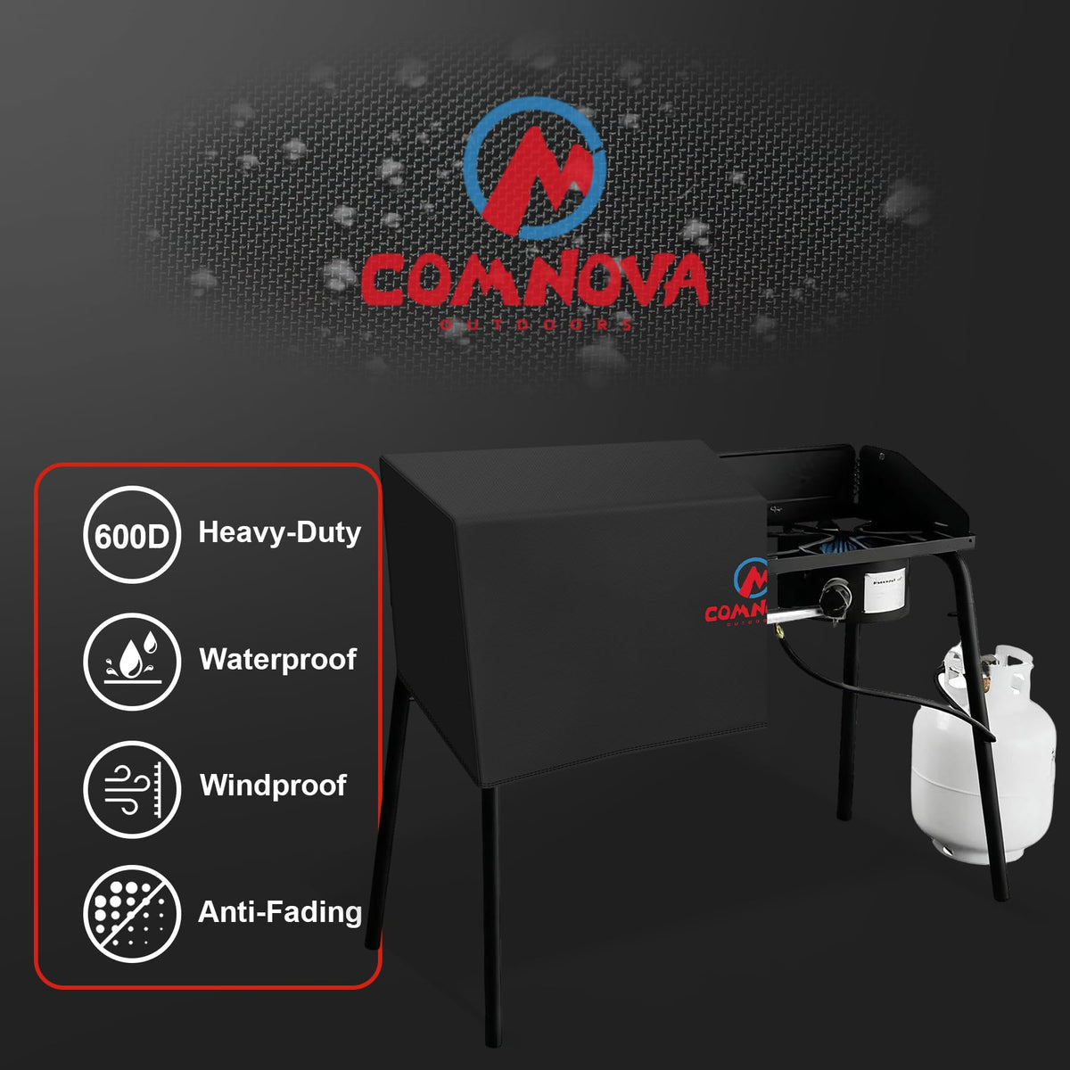 Comnova Outdoors Camp Chef tundra pro 16 cover shields from sun and rain