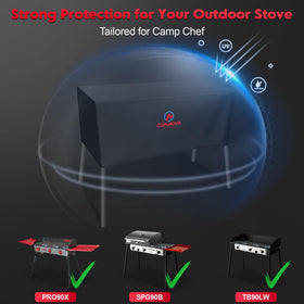 Comnova Outdoors waterproof stove cover with PU coating guards against moisture