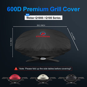 Close-up of adjustable cord on Comnova Q Series grill cover locks in place