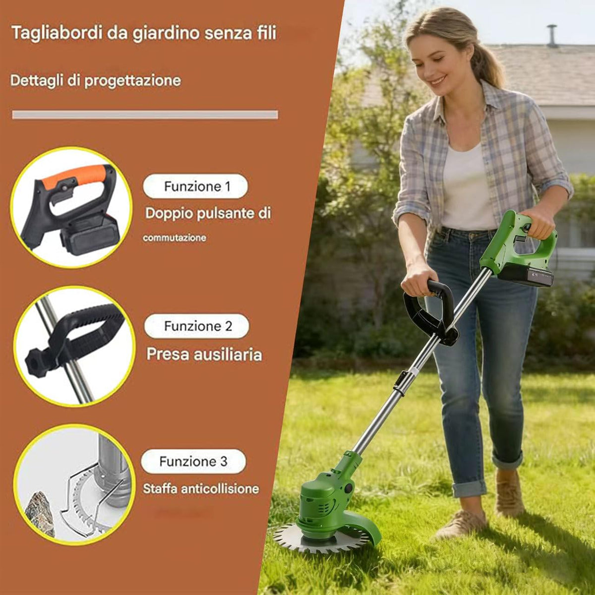 Compou weed wacker blades tackle soft grass to thick weeds.
