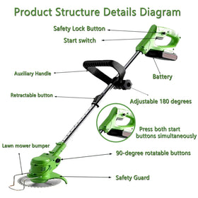 Compou weed wacker 500W motor delivers strong trimming power.