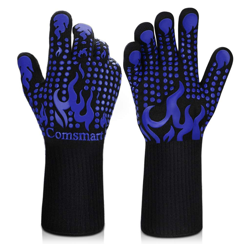 Comsmart BBQ gloves offer 1472°F heat resistance for high-temperature grilling.