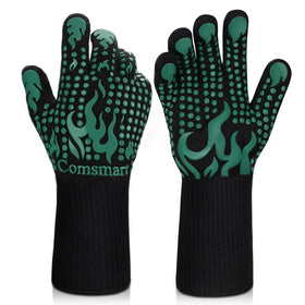 Comsmart BBQ Gloves showing 1472°F heat resistance during high-heat cooking