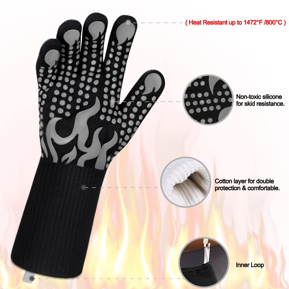 Comsmart BBQ Gloves aramid-fiber layer for durable heat resistance
