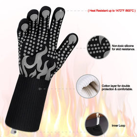 Comsmart BBQ Gloves aramid-fiber layer for durable heat resistance