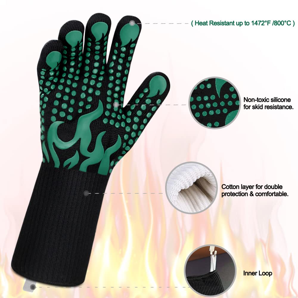 Aramid fiber protection inside Comsmart BBQ Gloves for heat and cut resistance