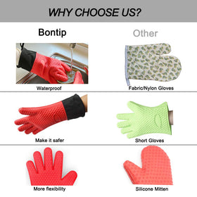 Comsmart BBQ Gloves are extra-long at 13.7 inches for full protection.