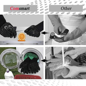 Comsmart BBQ gloves long cuff design protects wrists while grilling