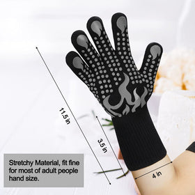 Comsmart BBQ Gloves long cuff design protects wrists during grilling