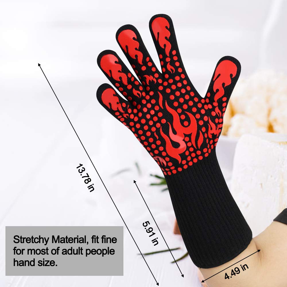 Comsmart BBQ Gloves with silicone non-slip grip secure hot pots.