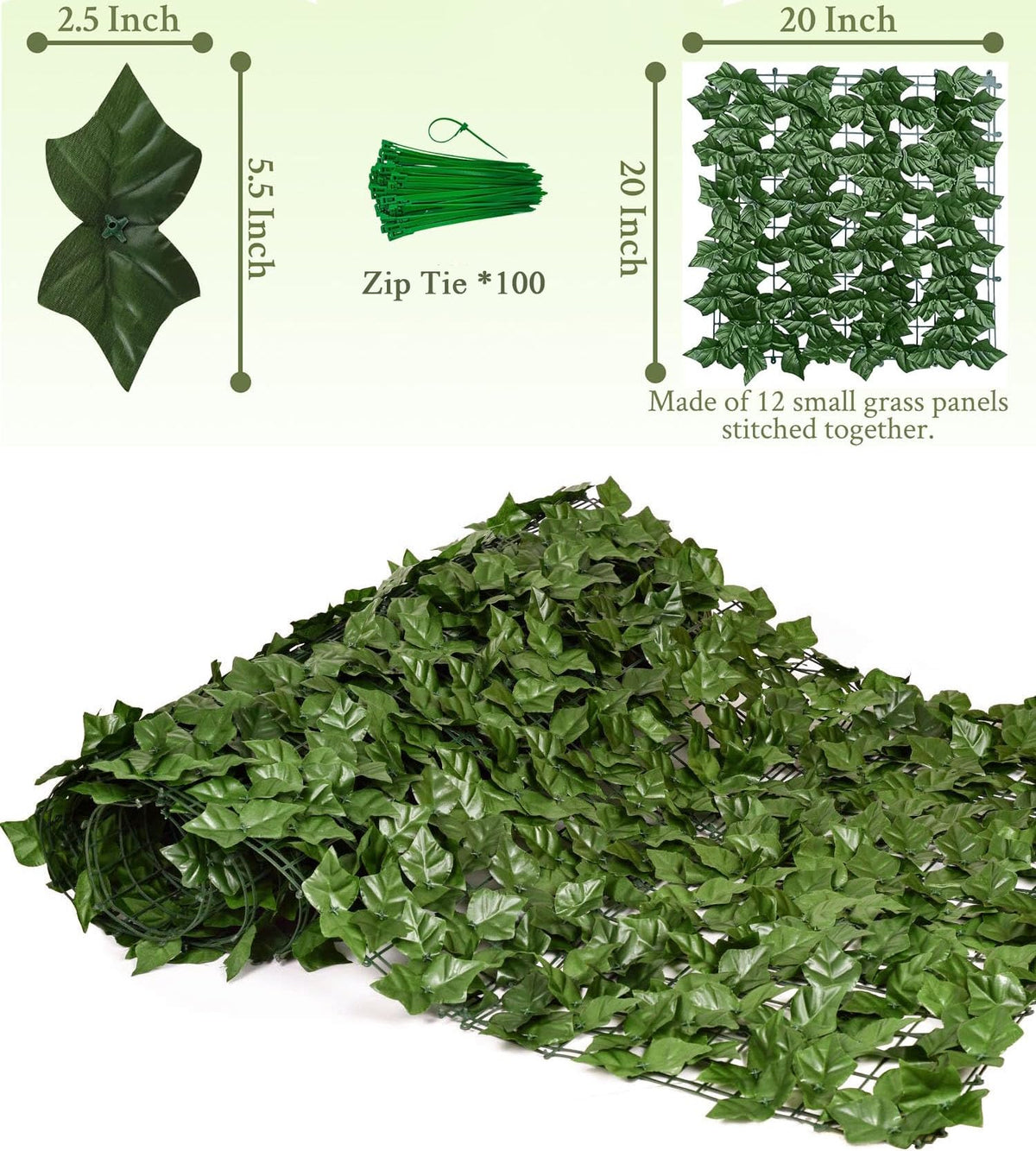Comtelek interlocking ivy fence panels for easy setup