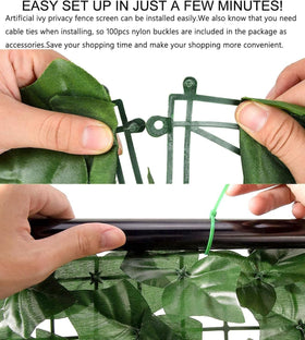 Comtelek ivy fence panel 12-piece system for flexible privacy