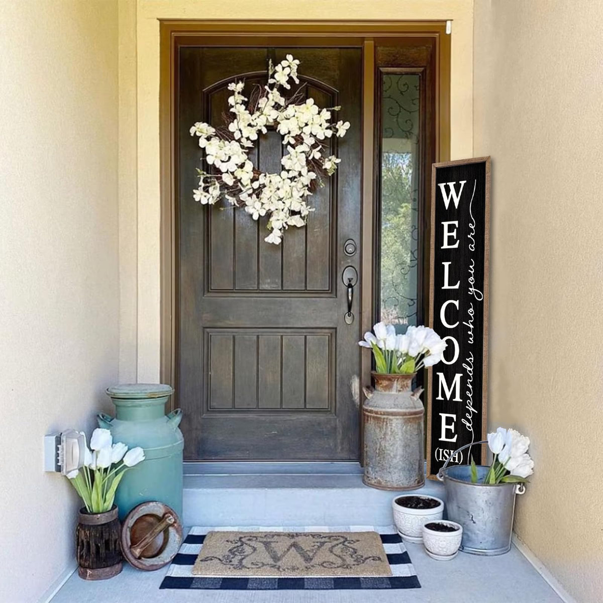 Comurdyo Welcome-ish Sign outdoor sign uses weatherproof inks that resist fading