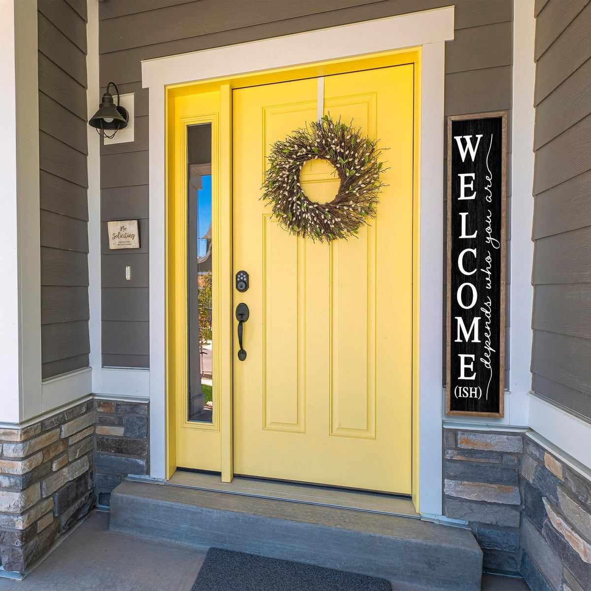 Comurdyo Welcome-ish Sign doubles as cafe or home decor accent