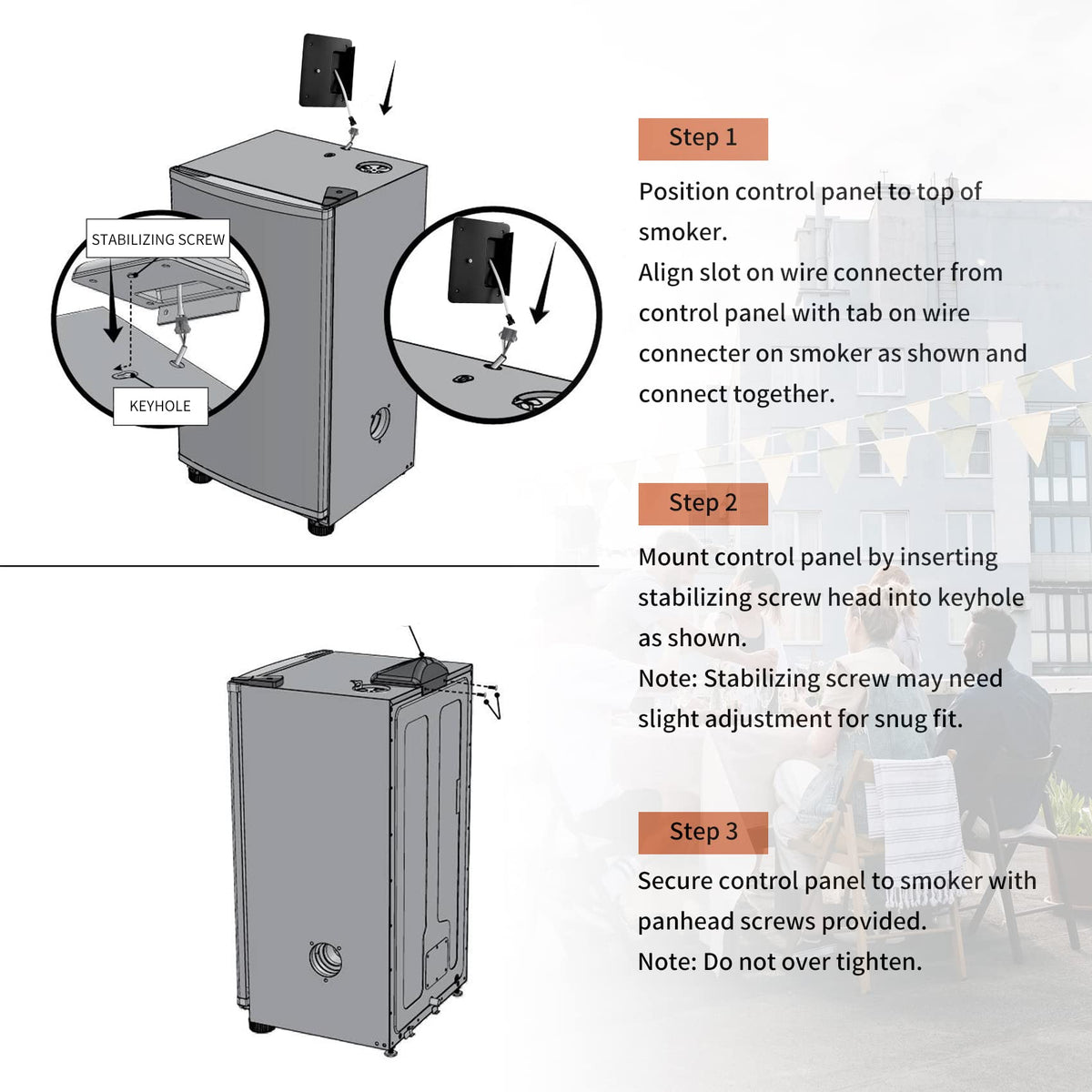 COMVIEE compact control board fits neatly inside the Masterbuilt smoker.