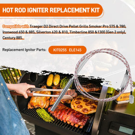 Closeup of KIT0255 ignition rod installation for pellet grills