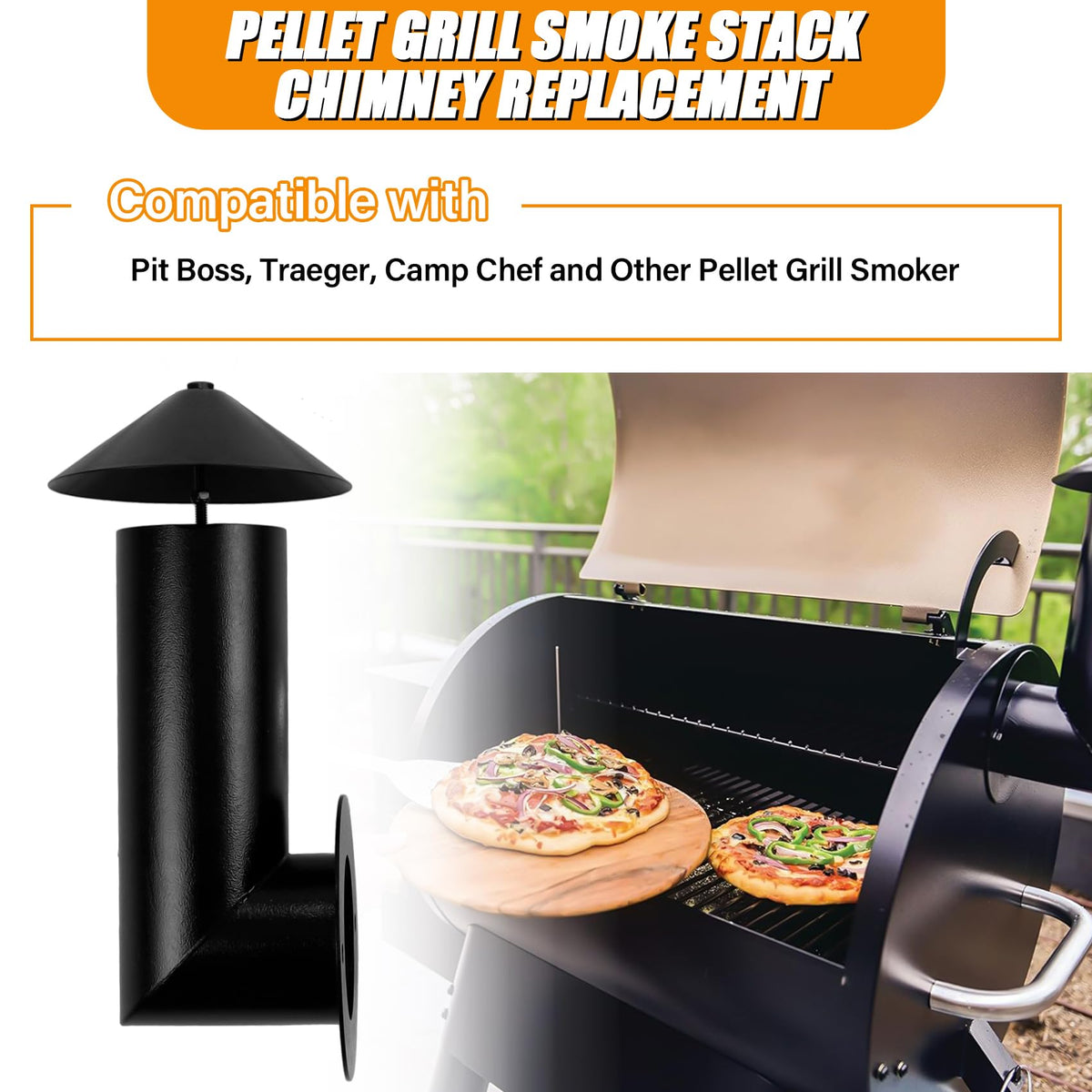 COMVIEE chimney component of the replacement kit for compatible grills