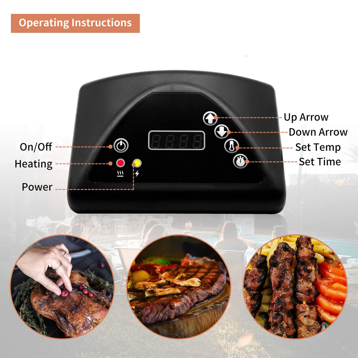 COMVIEE precise thermostat helps steady temperature readings during smoking.
