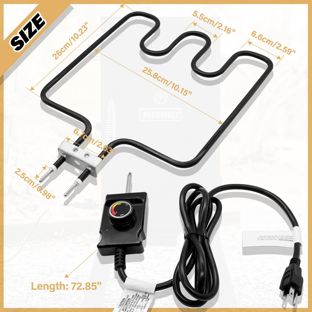 Rectangular opening compatibility helps easy replacement in compatible smokers.