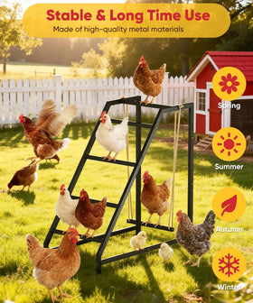 Comzinn chicken roosting swing outdoor use demonstrates versatile placement in coops or yards.