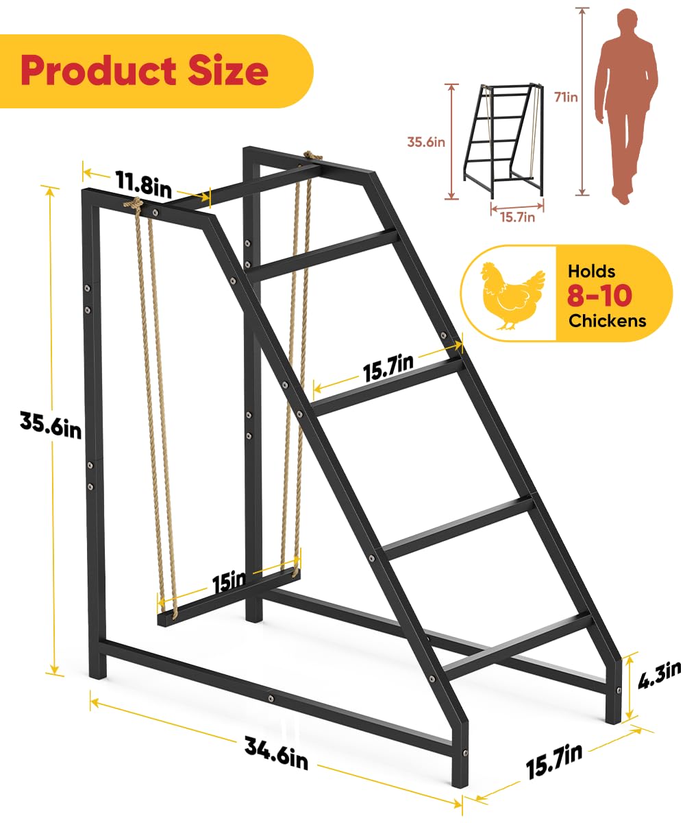 Comzinn perch for 8-10 hens showcases ample space for rest and social interaction.