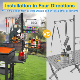 Concons Griddle Caddy 10-in-1 tool hook keeps utensils accessible.
