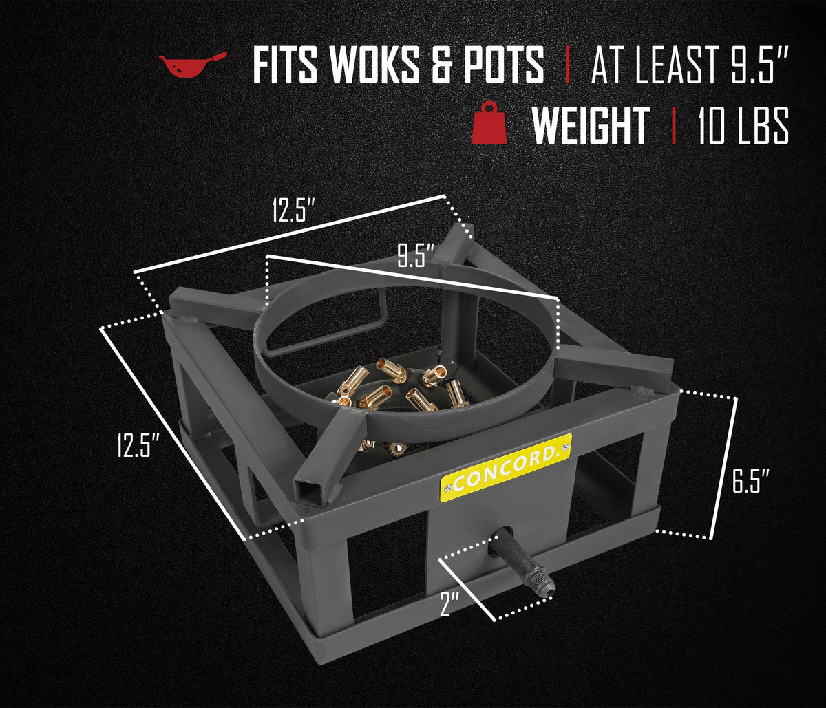 Concord Wok Block built-in wok ring keeps wok stable for authentic cooking.