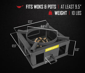 Concord Wok Block built-in wok ring keeps wok stable for authentic cooking.