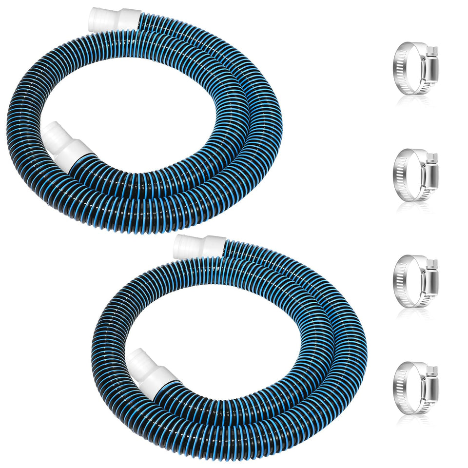 Conderyang 2-pack 125x59in EVA pool hoses blue for easy above-ground maintenance.