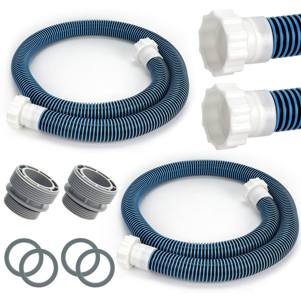 Conderyang 2-pack EVA pool hose, blue, 6ft for easy above-ground pool connections.