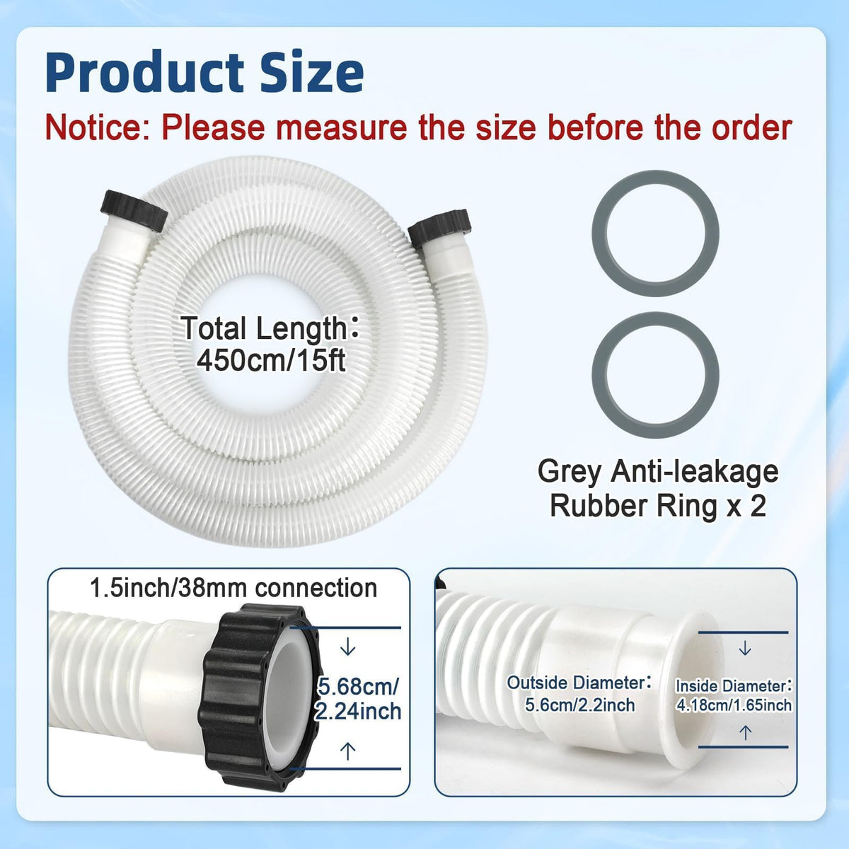 Conderyang EVA-material pool hose highlighting lightweight durability.
