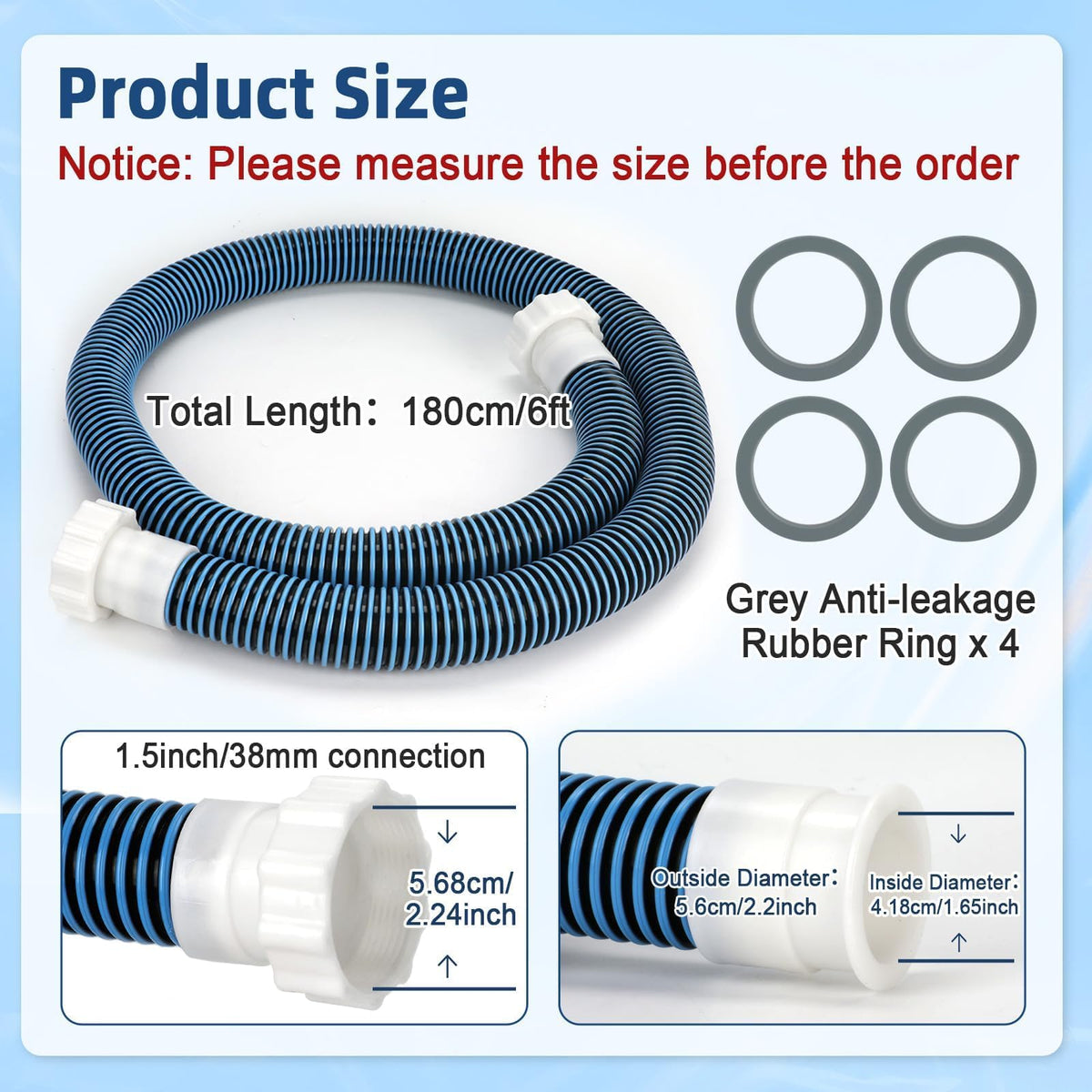 Conderyang hose with knob connection enables easy installation without tools.